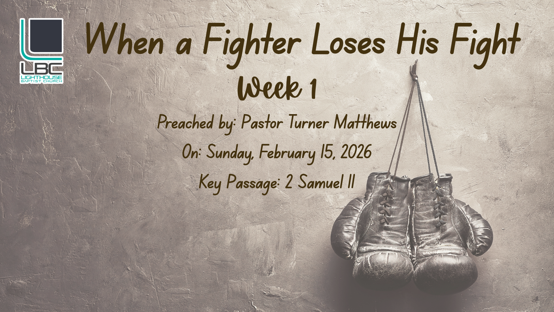 When a Fighter Loses His Fight: Week 1