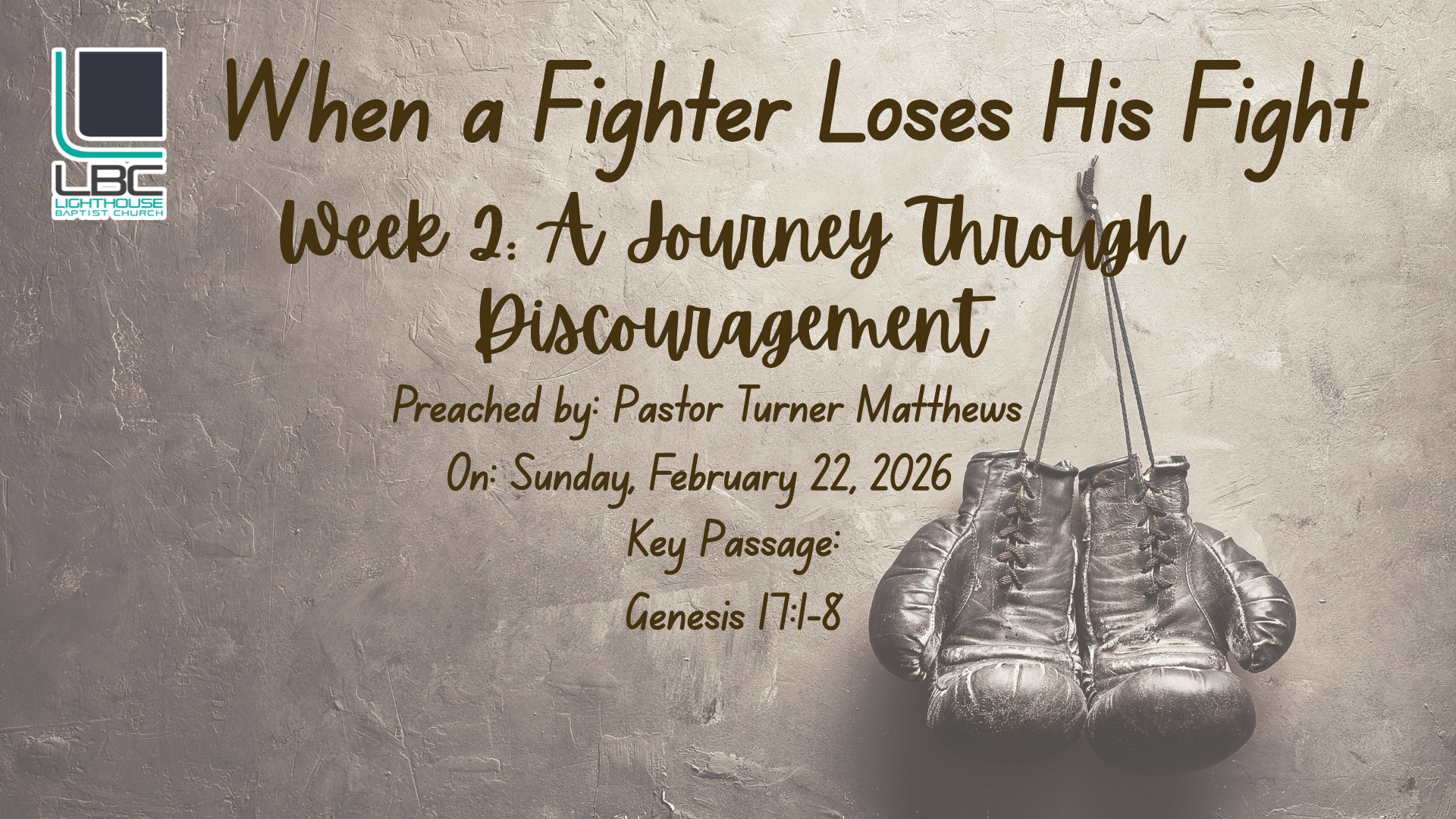 When a Fighter Loses His Fight: Week 2: A Journey Through Discouragement