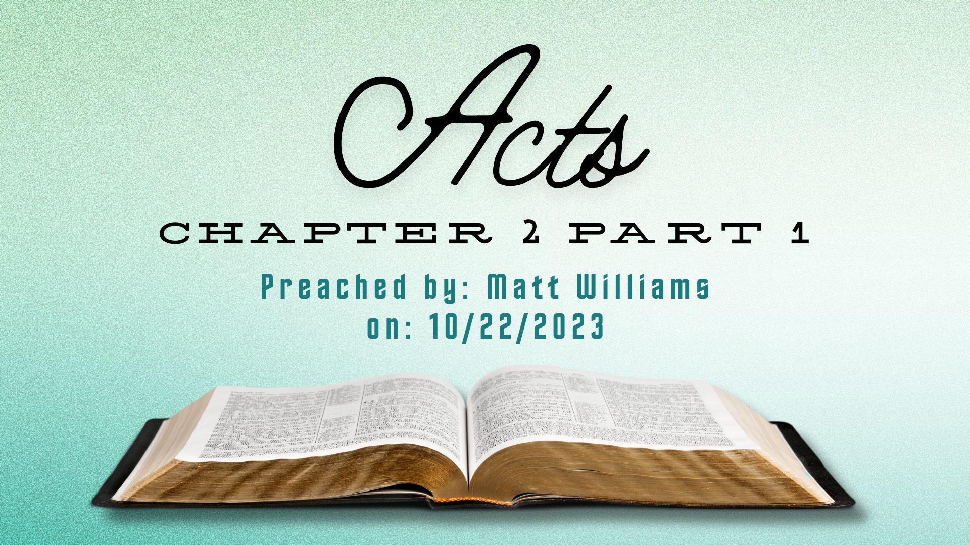 Acts Series: Chapter 2 Week 1