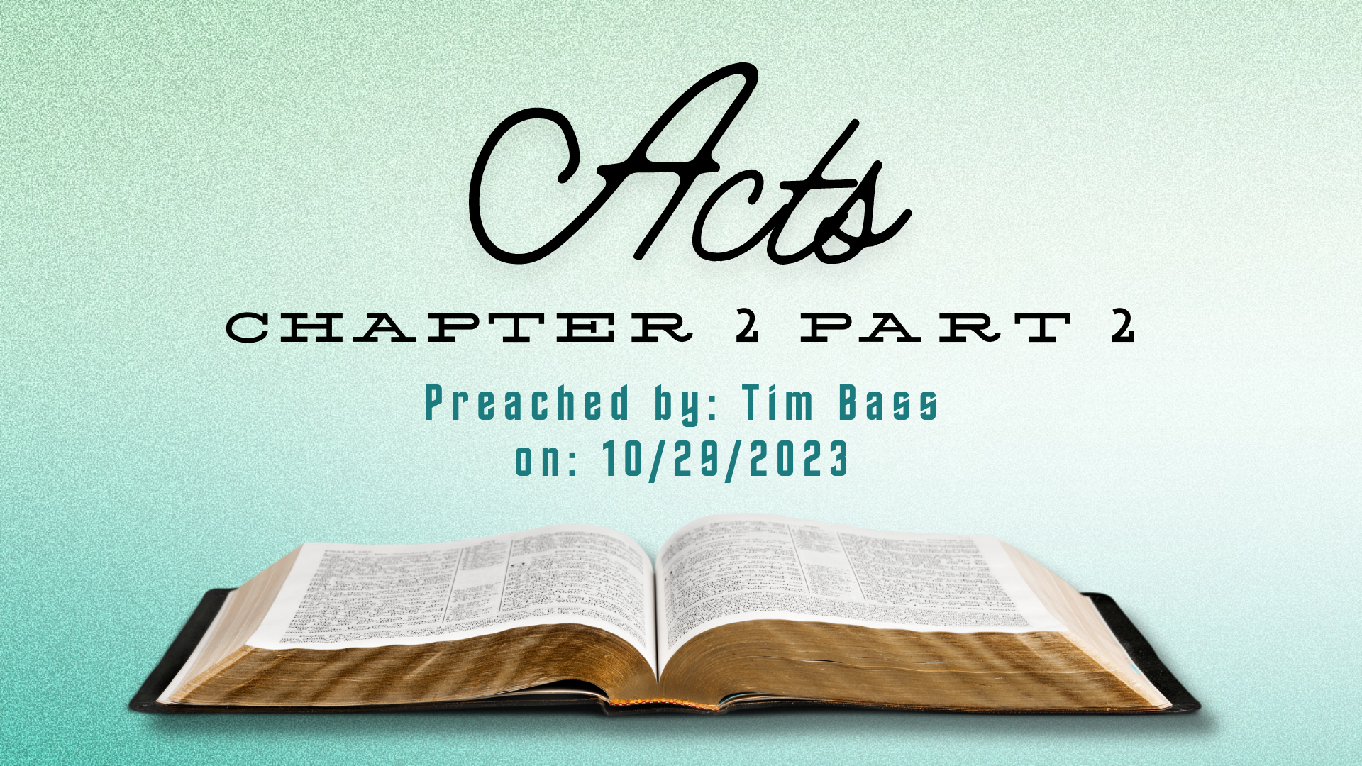 Acts Series: Chapter 2 Week 2